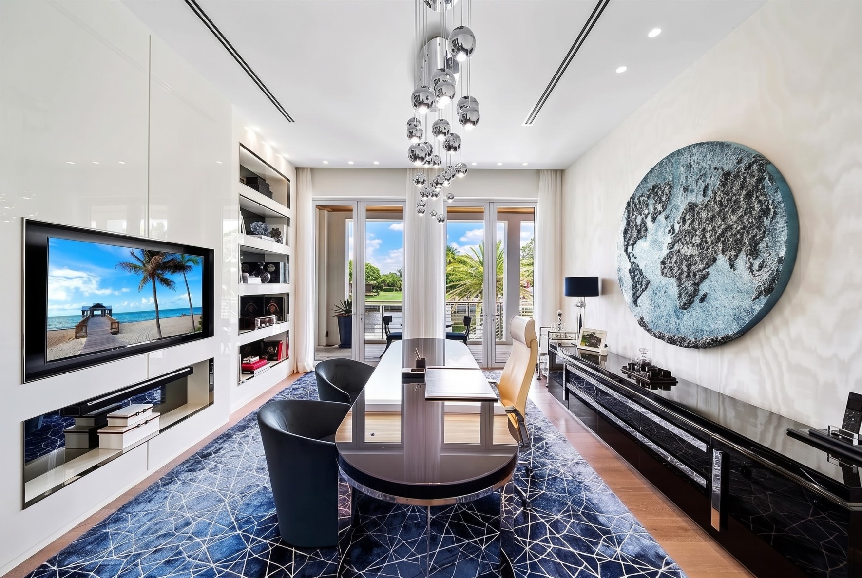 Step 3: Rug realization and positioning in Miami private residence home office